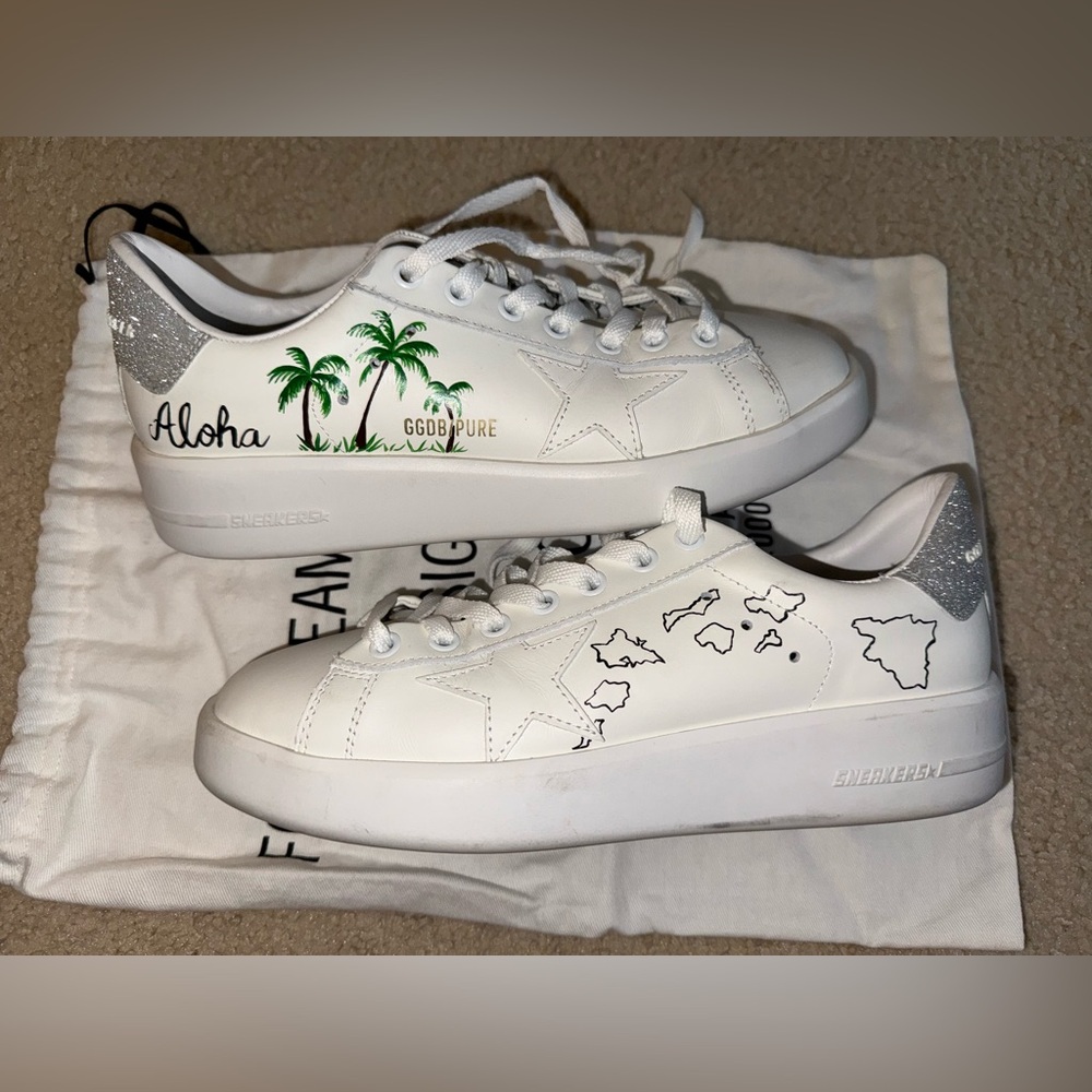 Golden Goose Pure-Star White Sneakers